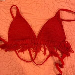 Fire red bikini top